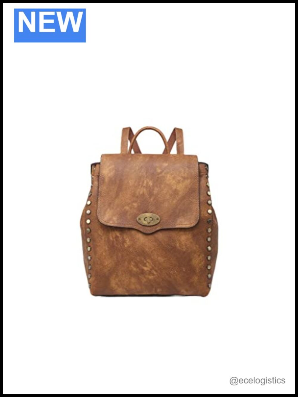 Vegan Leather Distressed Turn Lock Convertible Mini Backpack Purse